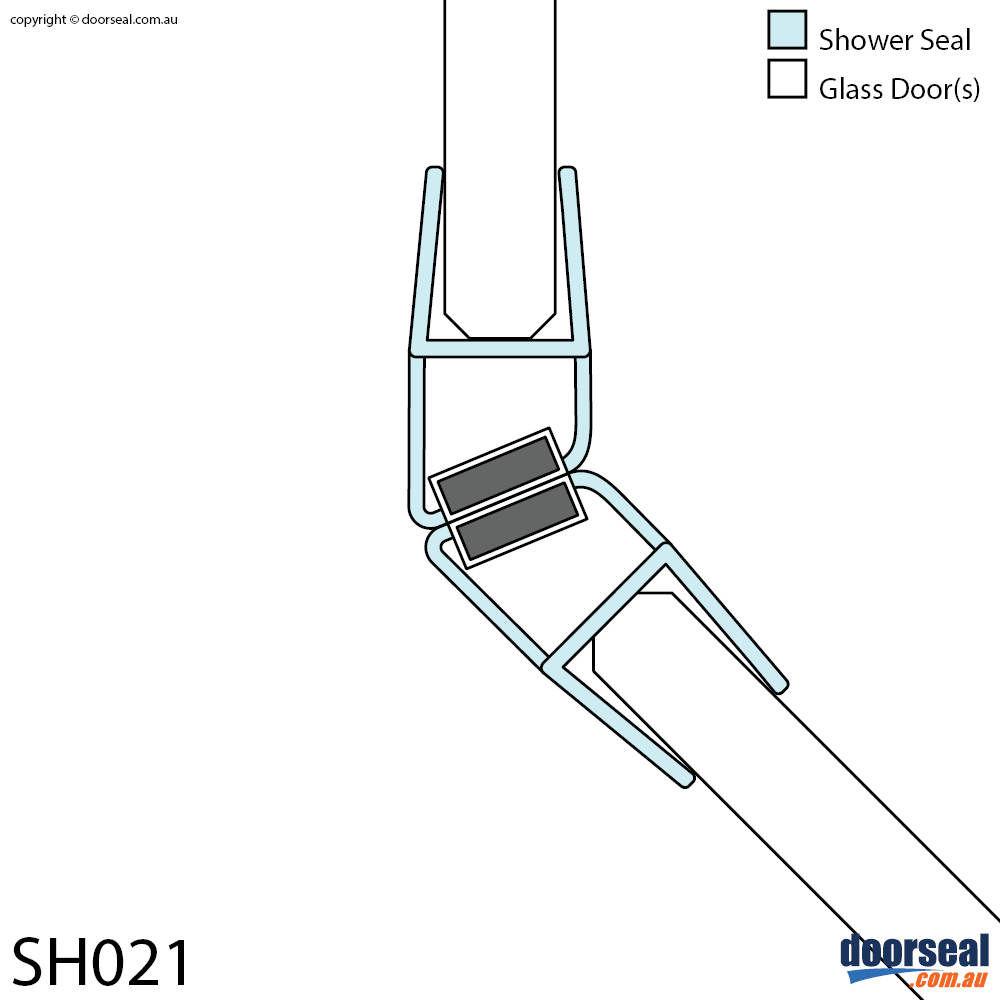 SH021 Magnetic Shower Screen Seal (8mm glass) | Doorseal.com.au
